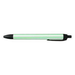 Stylo Noir Bandes de bonbons vertes et blanches