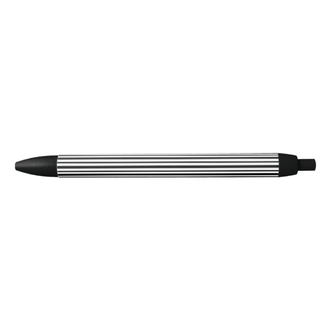 Stylo Noir Bandes noires et blanches épaisses et fines (Devant)
