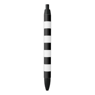 Stylo Noir Bandes noires et blanches, Motif rayé, Lignes