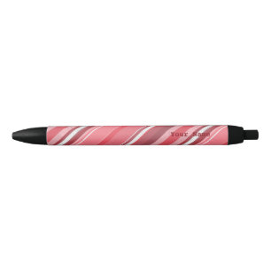Stylo Noir Bandes roses de bonbons