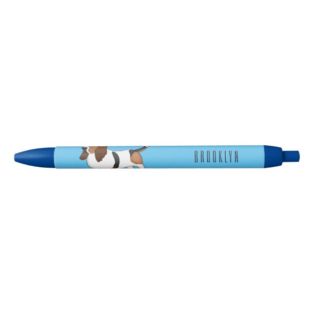 Stylo Noir Basset hound dessin de chien (Devant)