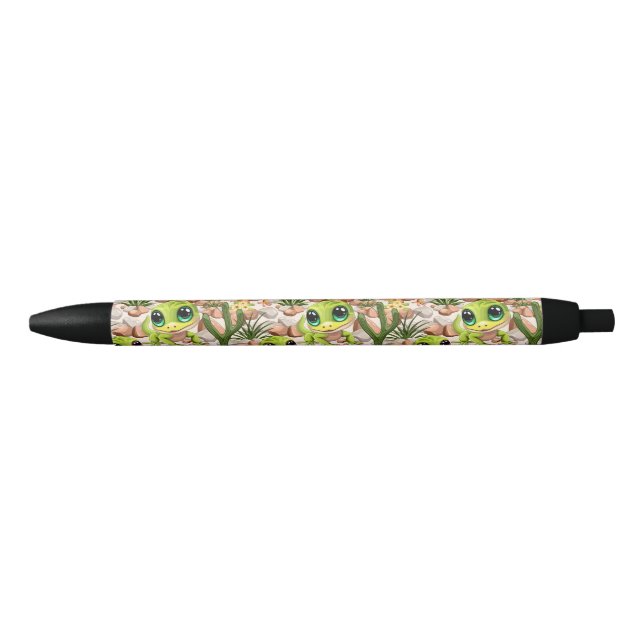 Stylo Noir Bébé Geckos jote personnages de dessin (Devant)