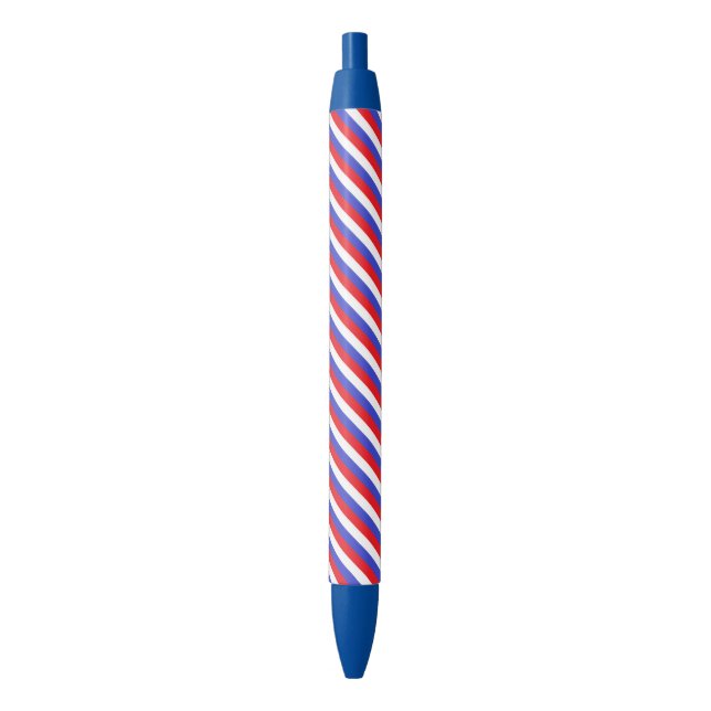 Stylo Noir Belles bandes bleues rouges et blanches (devant Vertical)