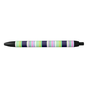 Stylo Noir Belles rayures bleues