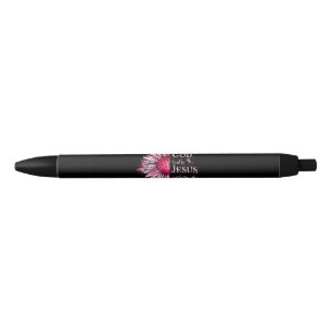 Stylo Noir Béni Par Dieu - Aimé Par Jésus Tournesol Rose