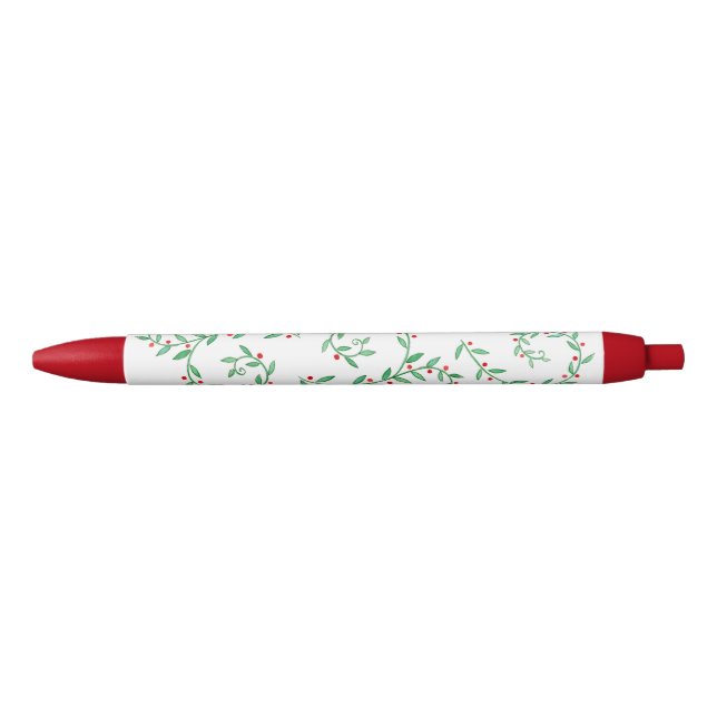 Stylo Noir Berry Wreath de Noël (Devant)