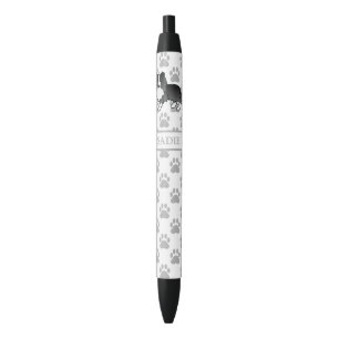 Stylo Noir Bi-Black Shetland Sheepdog Sheltie Chien et nom