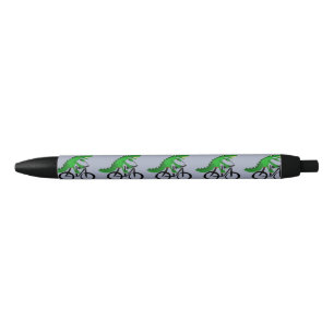 Stylo Noir Bicyclette drôle d'équitation d'alligator