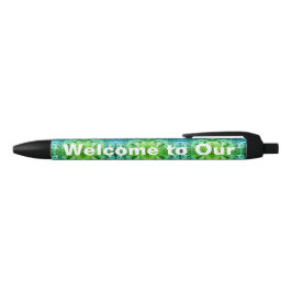 Stylo Noir Bienvenue à notre équipe Marble Green Blue Profess