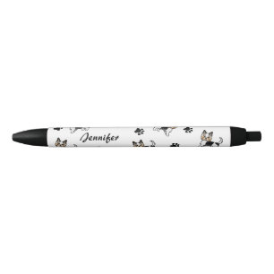 Stylo Noir Biewer Terrier Cute Cartoon Chien avec pattes et n