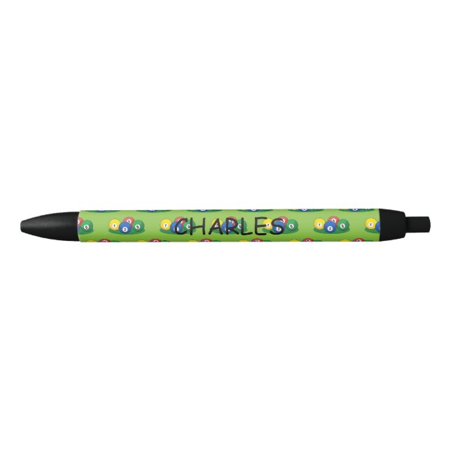 Stylo Noir Billiard Pool Snooker Balls Personnaliser (Devant)
