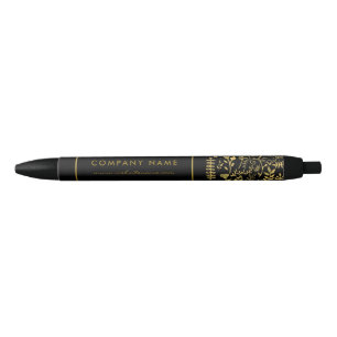 Stylo Noir Black & Gold Foil Effect Société/événement