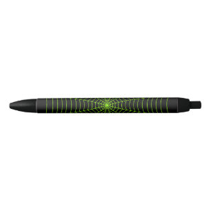 Stylo Noir Black neon vert toile d'araignée Halloween motif