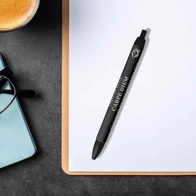 Stylo Noir Blancs noir, citation de graduation (Créateur téléchargé)