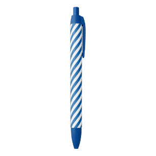 Stylo Noir Bleu&blanc motif de bandes de degrés