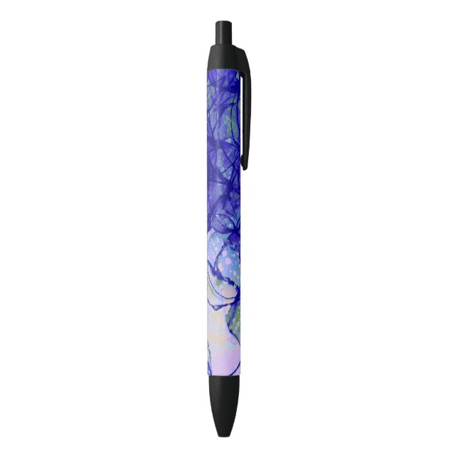 Stylo Noir Bleu d'Art Abstrait et Lilac (Bas (Vertical))