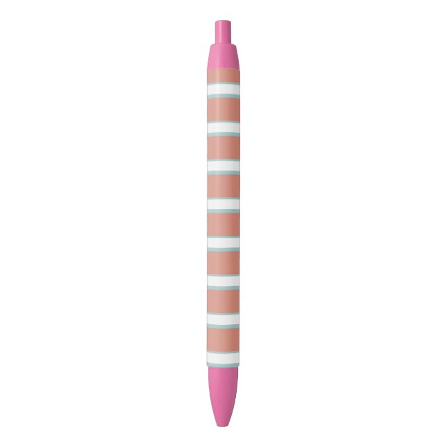 Stylo Noir Bleu, rose et blanc rayures motif (devant Vertical)