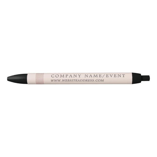 Stylo Noir Bleu rose & Rose Gold Foil Stripe, société/événeme (Devant)