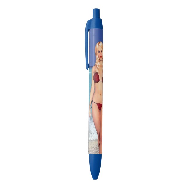 Stylo Noir Blonde Bikini Beach Babe (Haut (Vertical))