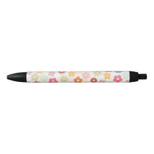 Stylo Noir Boho 70's Retro Daisy Flowers
