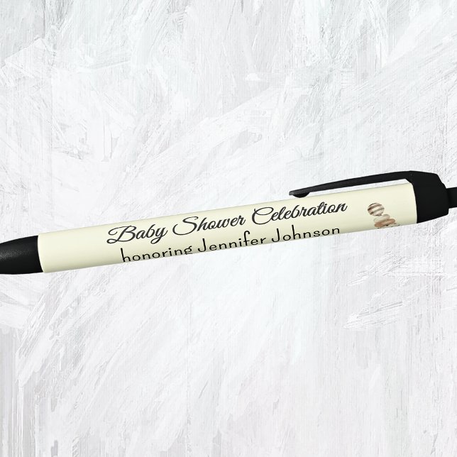 Stylo Noir Boho Baby shower neutre genre favorise l'encre noi (Créateur téléchargé)