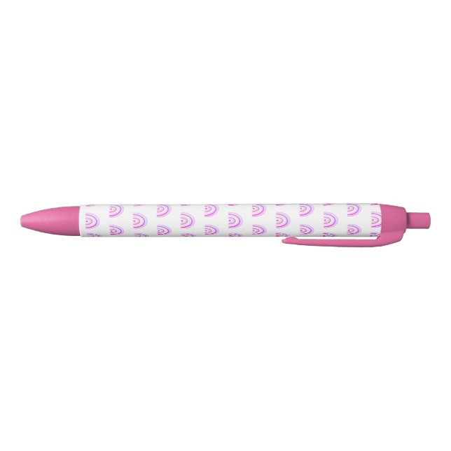 Stylo Noir Boho Chic violet Motif arc-en-ciel (Bas)