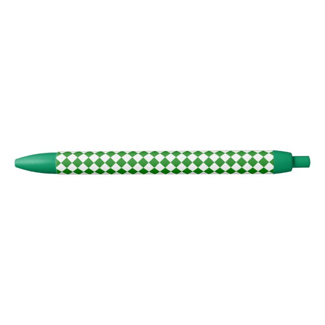 Stylo Noir Bold Green and White Chevron Pattern Classic (Devant)