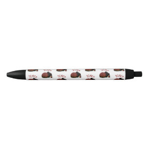 Stylo Noir Bonbon Valentin XOXO et chocolat noir