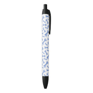 Stylo Noir Bones de Chien Bleu Delicate Puppies Amoureux des