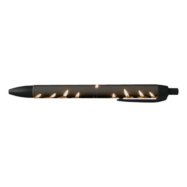 Stylo Noir Bougies brûlantes heureuses de Hanoukka Menorah (Bas)