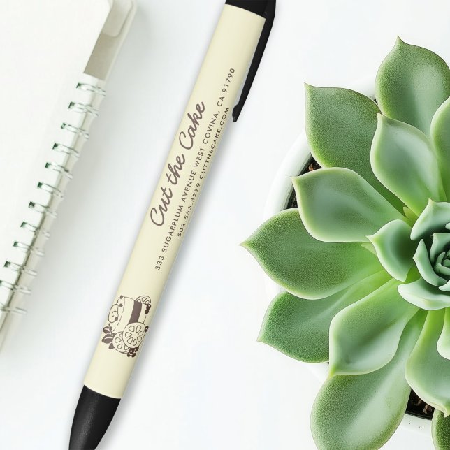 Stylo Noir Boulangerie au logo de gâteau (Créateur téléchargé)