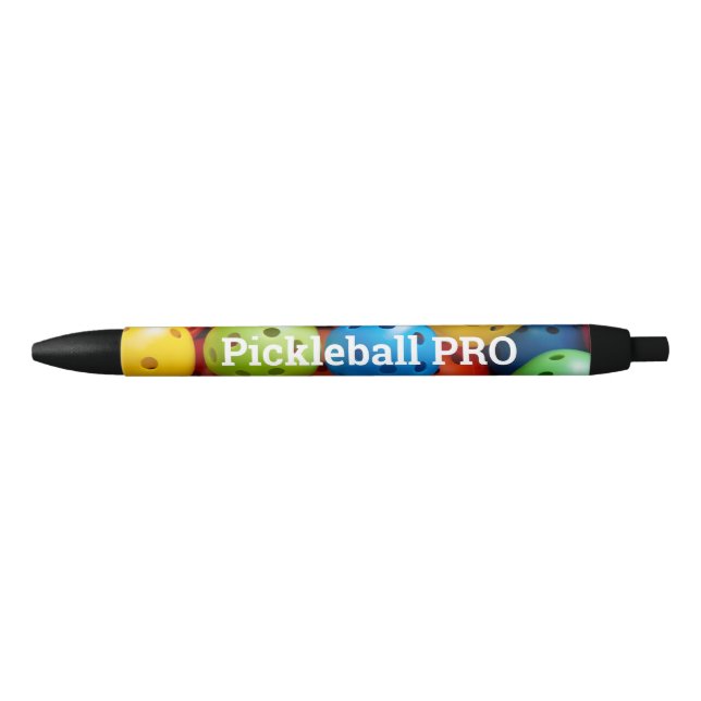 Stylo Noir Boulettes colorées  (Devant)