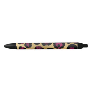 Stylo Noir Bourgogne et Or Série Léopard Design 2