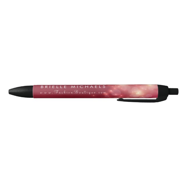 Stylo Noir Boutique élégante Red Luxe Bokeh Sparkle (Bas)