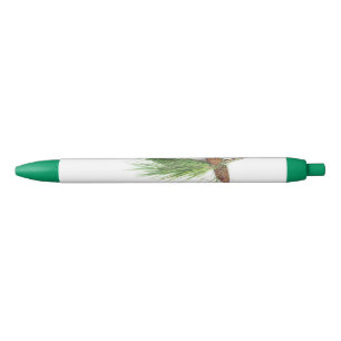Stylo Noir Branche de pin avec pinecones