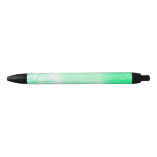 Stylo Noir Branches de Menthe Verte Brumeuse Givrée