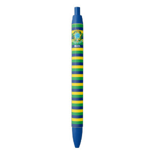 Stylo Noir Brésil Drapeau mignon Patriotique