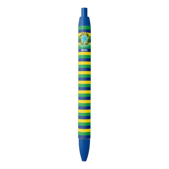 Stylo Noir Brésil Drapeau mignon Patriotique (devant Vertical)