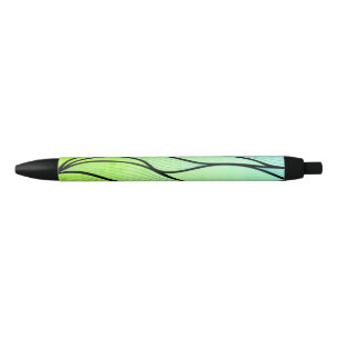 Stylo Noir Bright Green Hues Creative Leave Motif