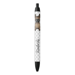 Stylo Noir Brindle French Bulldog / Frenchie Cute Chien & Nom