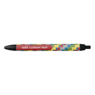 Stylo Noir Briques colorées de motif d'art de bruit pour des