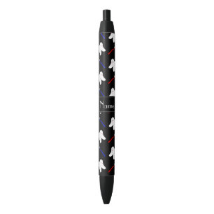 Stylo Noir Brosses de noir et motif nommés personnalisés de