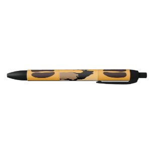 Stylo Noir Brouillonnant Bull Elk au coucher du soleil Art or