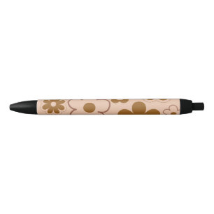Stylo Noir Brown Automne Retro Y2K Hippie Flower Motif