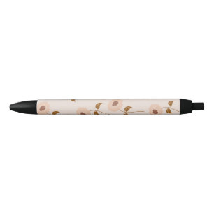 Stylo Noir Brown Beige Retro Y2K Hippie Motif de tournesol