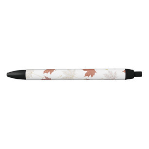 Stylo Noir Brown rouge automne Floral Feuille Y2K Motif