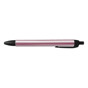 Stylo Noir Burgundy rouge et blanc bonbons rayures