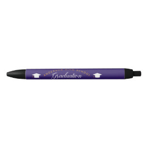 Stylo Noir Cadeau de fin d'études violet personnalisé Lycée