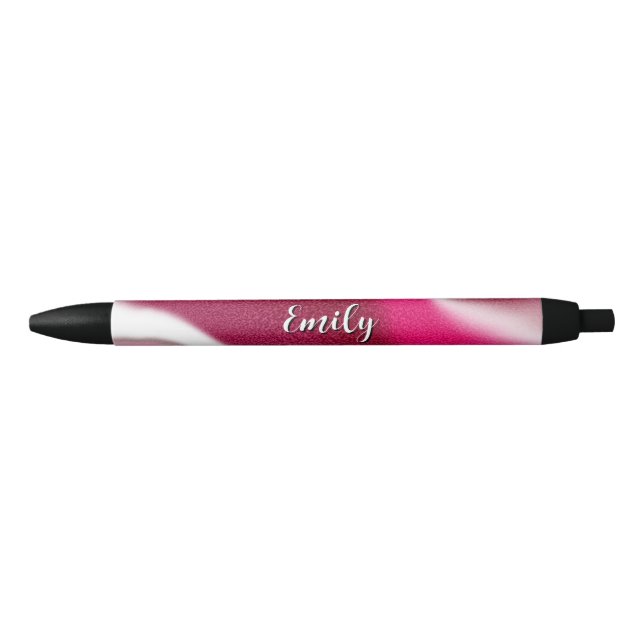 Stylo Noir Cadeau de Noël rouge personnalisé Cool Candy Cane  (Devant)