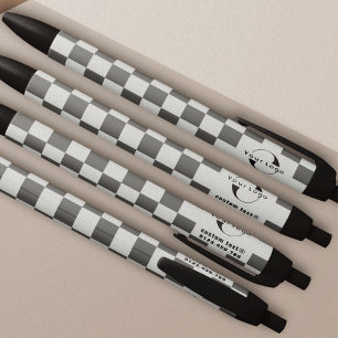 Stylo Noir Cadeau d'entreprise gris et argenté Logo de sociét